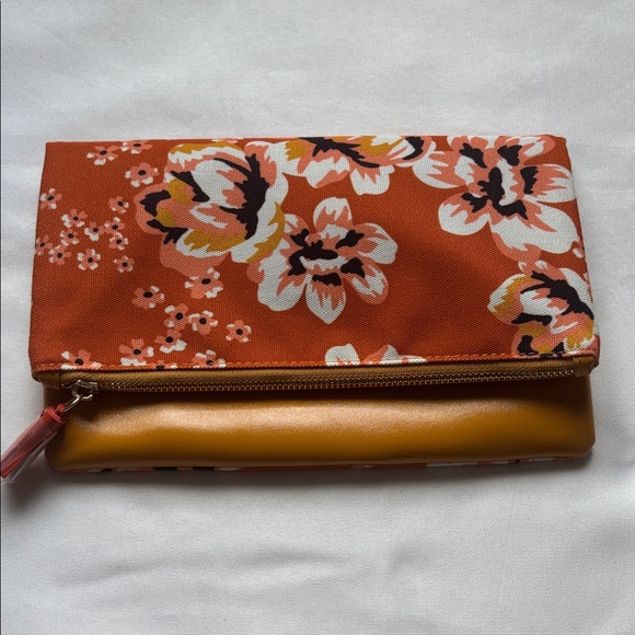 Rachel Pally Reversible Clutch Orange / Brown EUC - Picture 1 of 10